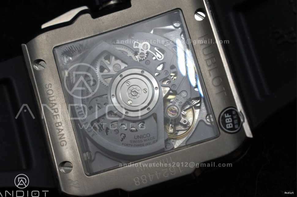 Edition Unico on Dial Titanium Rubber Square Black Bang Best BBF Strap 1:1 Skeleton 42mm A1280 0523